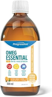 OmegEssential + Vitamin D Liquid Fish Oil Supplement - 1,000 mg EPA + 550 DHA, Orange flavour, 500 ml | All natural, cold water, wild caught