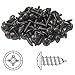 Produktbild 100 AUPROTEC Blechschrauben Kreuzschlitz Flachkopf mit Scheibe schwarz verzinkt 4,8 x 19 mm