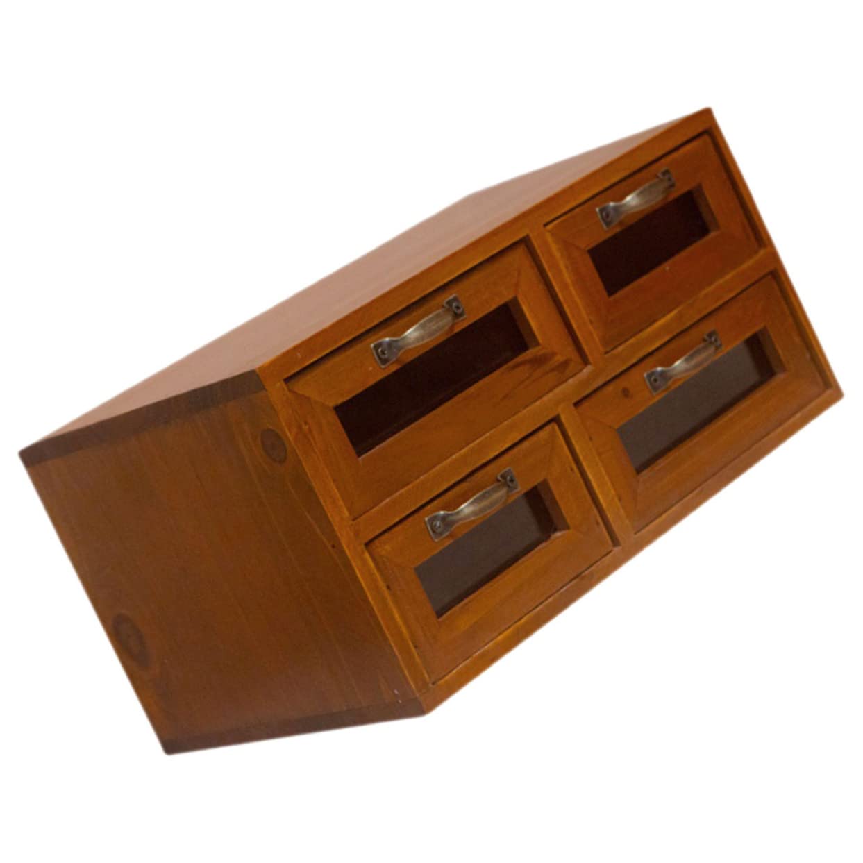 Housoutil Caja de Madera Vintage con Cuatro Cajones, Doble Capa para Joyas