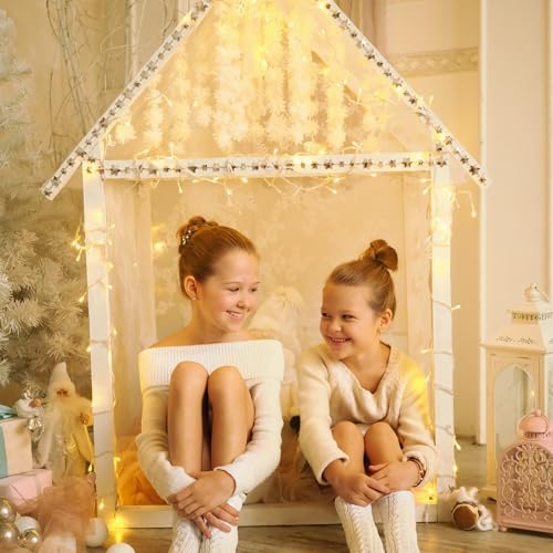 LED Lichterkette Außen 20m, Lichterkette Innen Strom Warmweiß 200 LED Lichterketten mit Stecker… – Ansicht 6