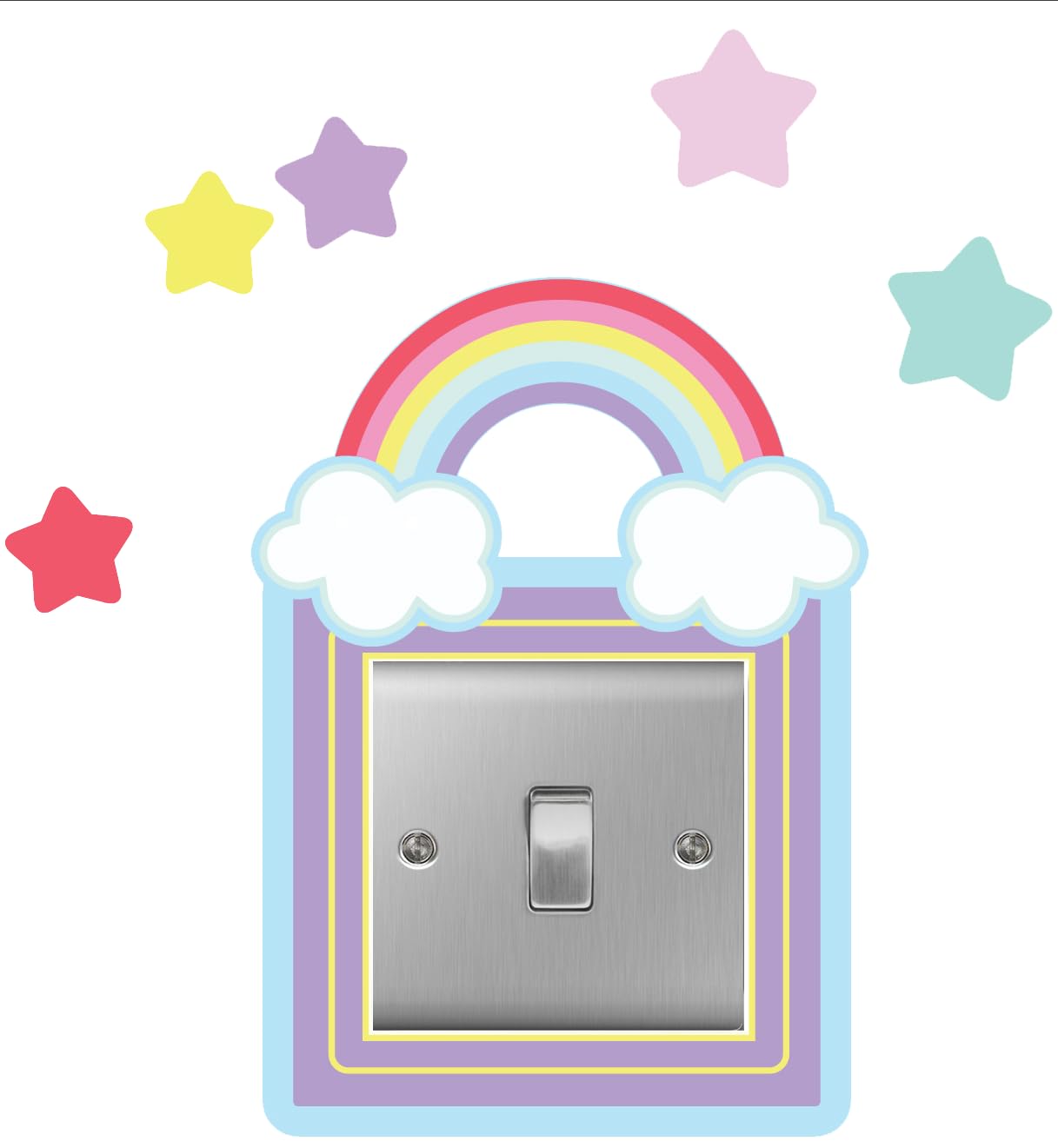 Stickers On Your Wall Rainbow & Stars Light Switch Surround Art Vinyl Wall Stickers Children's Bedroom