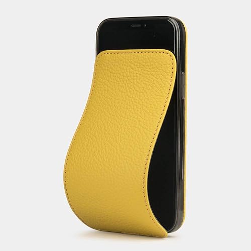 Marcel Robert - Funda de piel tipo cartera para iPhone 12 Mini - Modelo patentado - Ultra fina - Fabricado en Francia -  Amarillo disponible en Yaxa Colombia