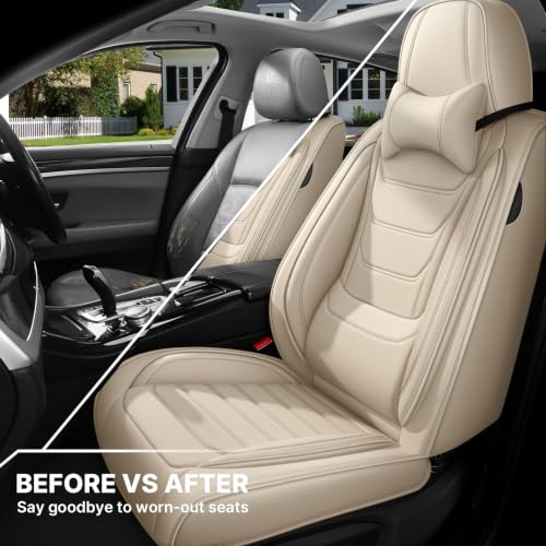 Image of for GMC Terrain 2010-2025 Seat Covers 2P w /Headrests (Beige)