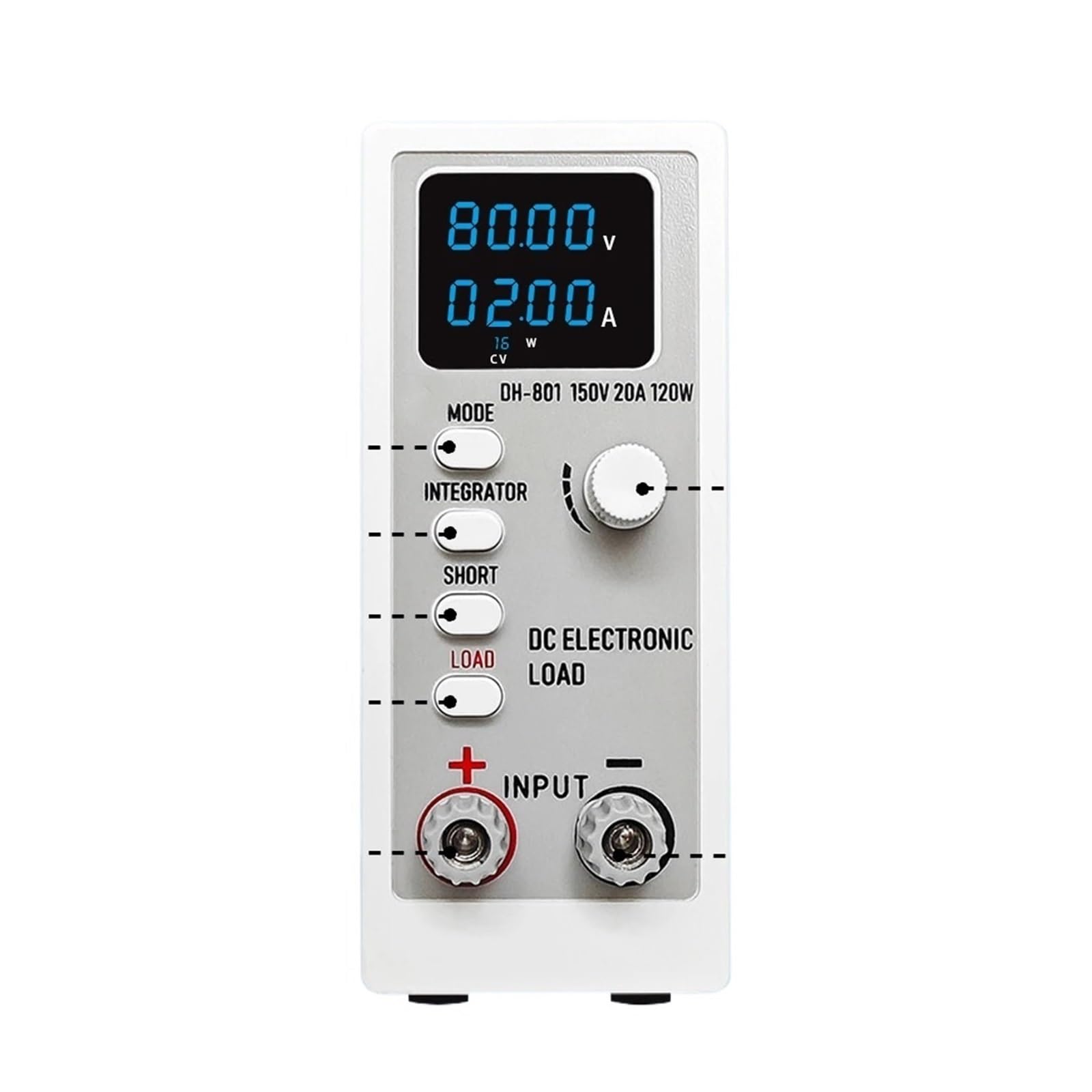 Tester di capacità della Batteria Digitale con Canale di carico elettronico CC da 120 W, 150 V e 20 A