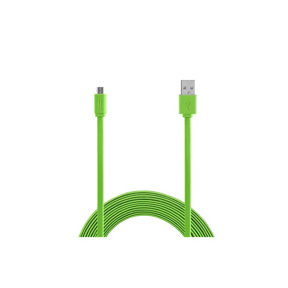 Aiino AicmcrUSbf-Gr Micro USb To USb Cable 1.5 M Flat - Green (Pack Of 1)
