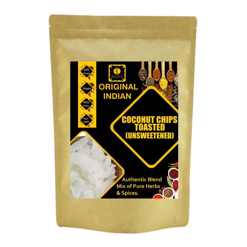 EDZZEL Unique Premium Indian Natural Coconut Chips, Toasted (Unsweetened) -100 GRAM ( Pack Of 3 )