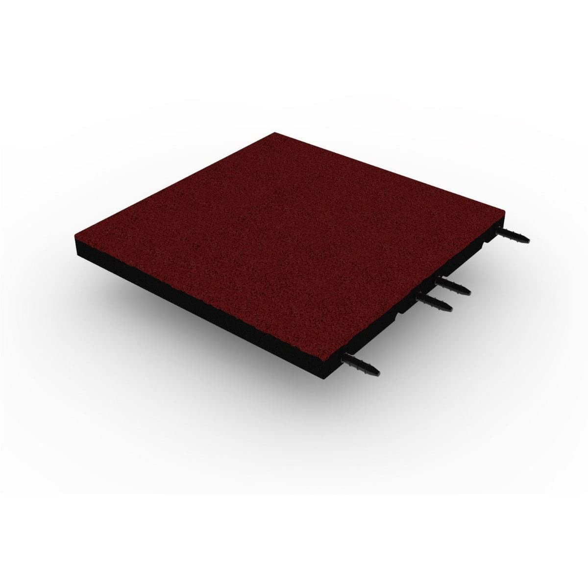 Cannons UK 50cm x 50cm x 40mm Rubber Playground Flooring - 1 to 50 Square Metres - Red, Green or Black (4m2, 16 tiles, Red)