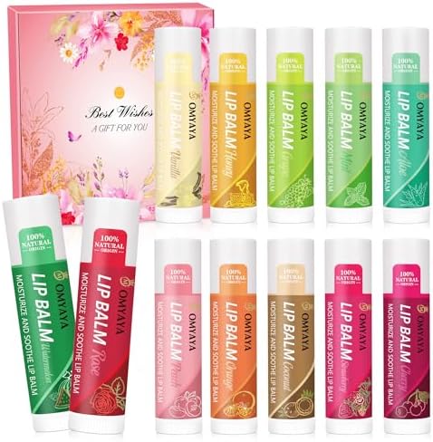Balsamo labial,12 lip balm con glicerina para labios agrietados y...