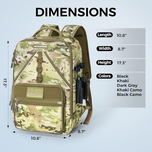 Image of KastKing KastMate Fishing Backpack With 2 Rod Holders, Khaki Camo