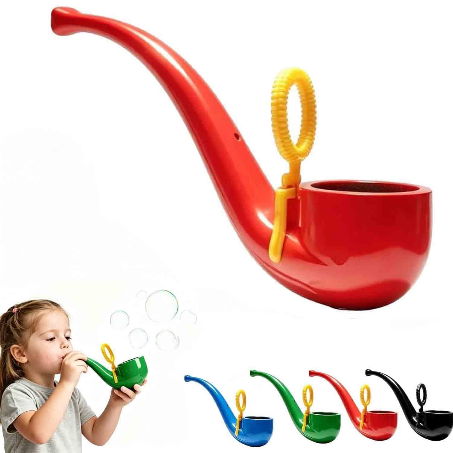 Soap Bubble Pipe, 3D Printed Creative Pipe-Shaped Bubbles Blower - Portable Mini Colorful Fun Bubble Blowing Pipe, Reusable Retro Fun Style Bubble Maker for Outdoor Backyard Parties (D)
