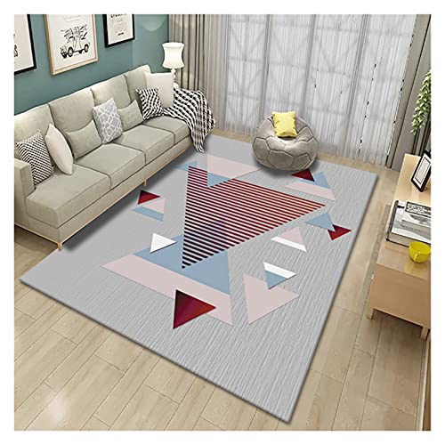 Tapis de salon bohème lavable et géométrique pour chambre