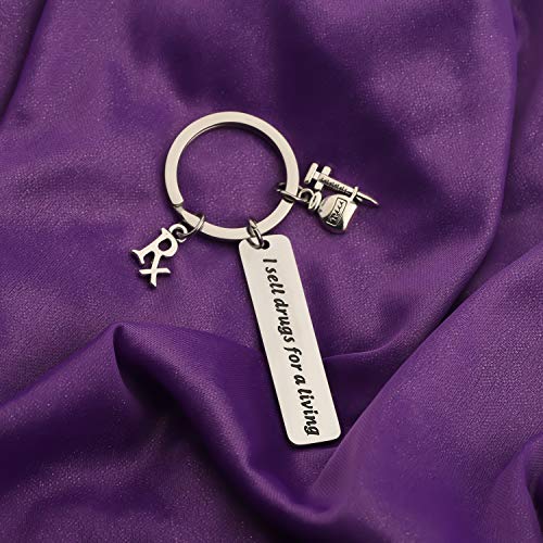 HOLLP Pharmacist Gift I Sell Drugs for a Living Keychain Pharmacy Graduation Gift4