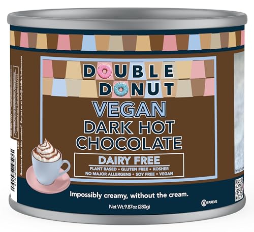 Double Donut Coffee Dark Vegan Hot Chocolate, Rich Dark Chocolate Hot Cocoa, Gluten Free, Dairy Free...