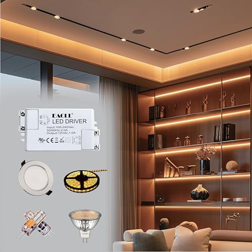 Image of LED Power Supply Driver AC 100-240V to DC 12V 1.0A 12W Transformer, for Driving Less Than 12W MR11 G4 MR16 GU5.3 LED Bulbs LED Light Strip, LED Lamp Adapter Driver Mini Power Supply, UL Listed