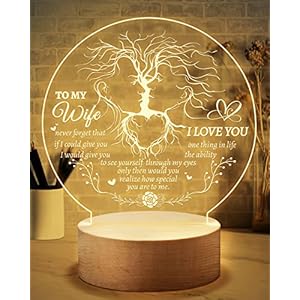 Welsky Valentines Gifts for Her Wife Gifts from Husband to Wife Birthday Gifts Ideas, Personalized Night Light Gifts for…