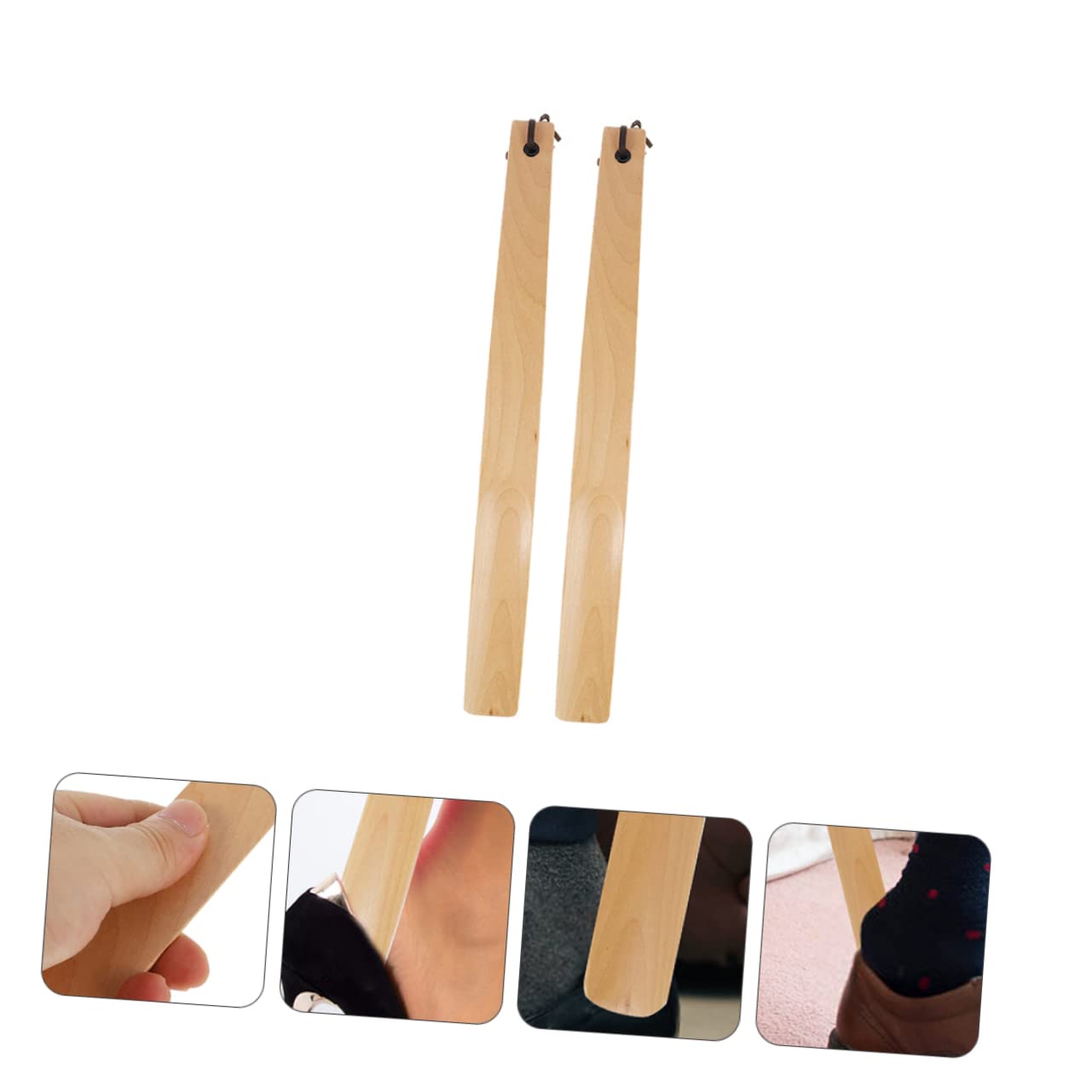 6piezas Calzadores De Madera Larga Para Calzar Zapatos Prácticos y Resistentes Para Uso Doméstico