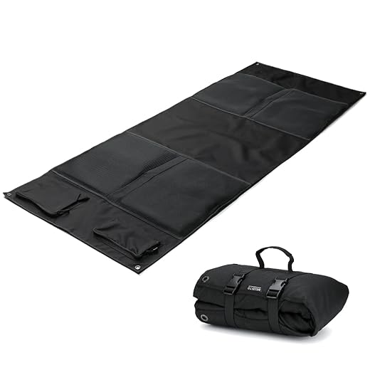 MOZETO Shooting Mat Extra Large Shooting Mats Prone Padded with Two Accessory Pockets for Range Shooting Rifle Hunting