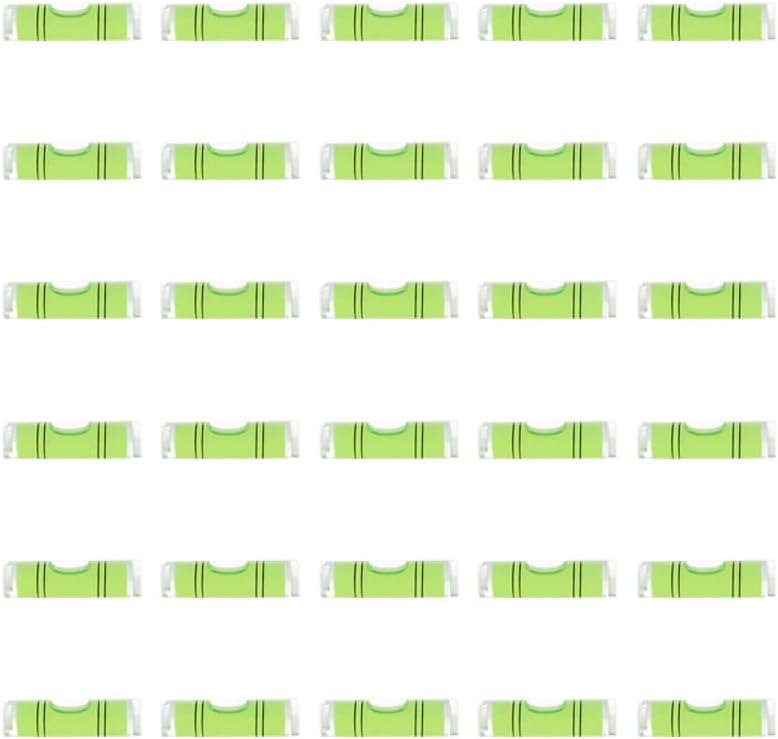JYK Mini Cylindrical Level 30pcs, 9.5x40mm Small Horizontal Bubble Levels - Bubble Spirit Level Measuring Tools for Construction, DIY, and Layout