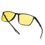 JixGien Night Driving Glasses for Men Polarized Yellow Lenses,Night Vision Glasses with UV400 Protection