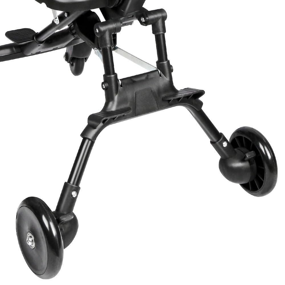 Cochecito de bebé ligero, de 0 a 22 kg, respaldo reclinable y ajustable, asiento espacioso, doble freno y ruedas giratorias, 30 x 55 x 86,5 cm, gris + negro