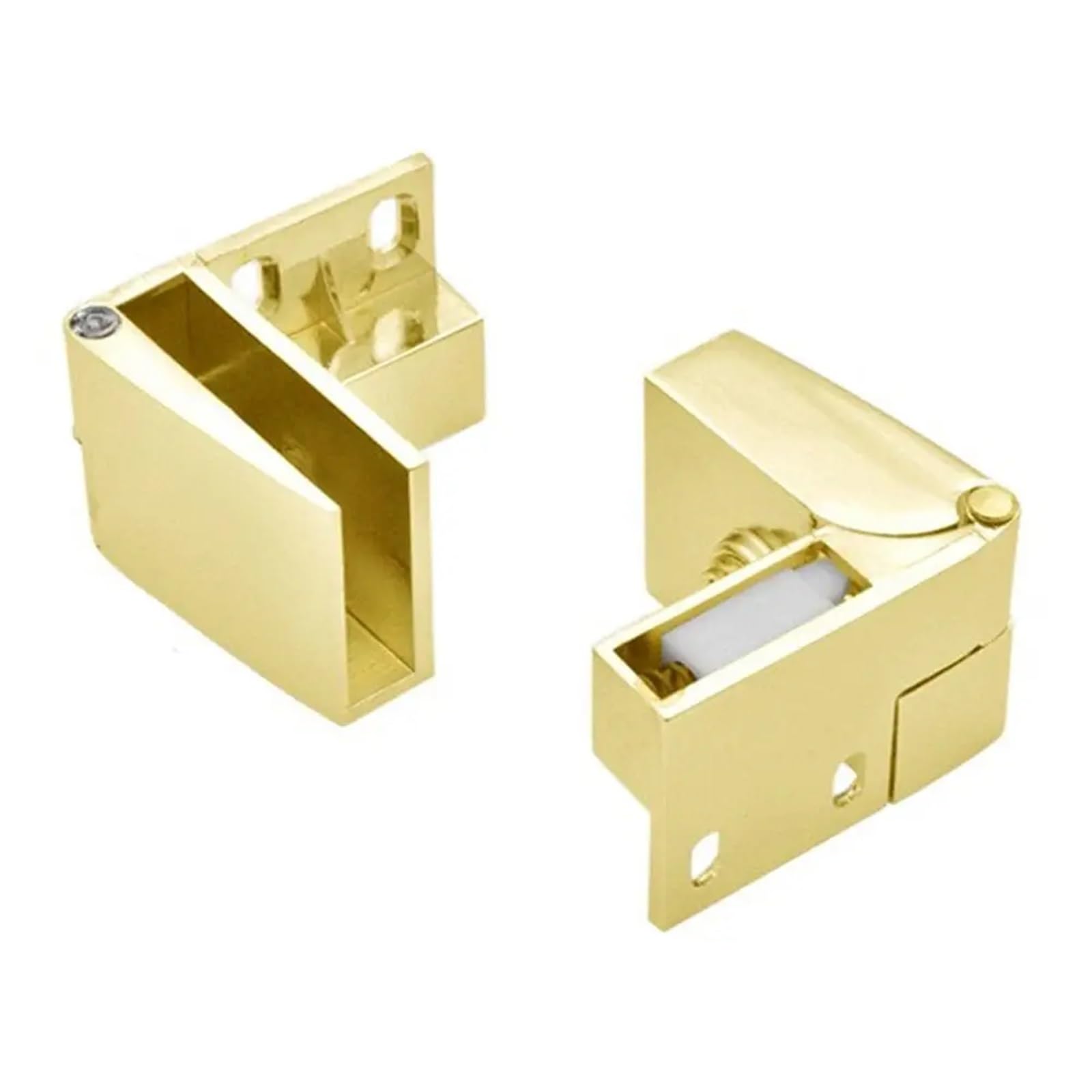 2pcs Zinc Alloy Door Hinge No Drilling Cabinet Door Hinge(Gold)