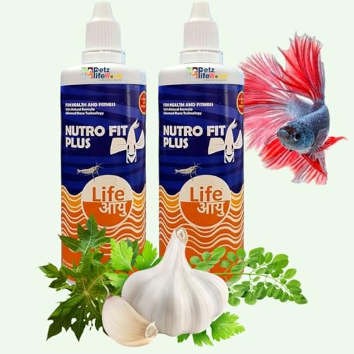 Aquarium Products India (Pack of 2 * 100 ml) Nutro Fit Plus Fish Health and Fitness | 100% Natural Formula | Advanced Nano Technology