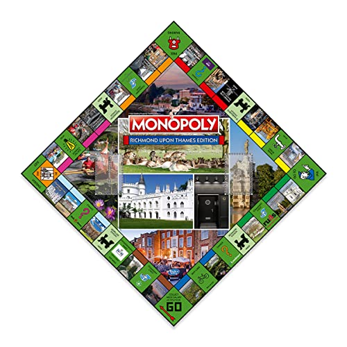 Winning Moves Richmond Monopoly Jeu de société, Advance to Richmond Theatre, Richmond Park et Kew Gardens, 2 à 6 Joueurs Font Un Excellent Cadeau pour Les Joueurs âgés de 8 Ans et Plus – Image 4