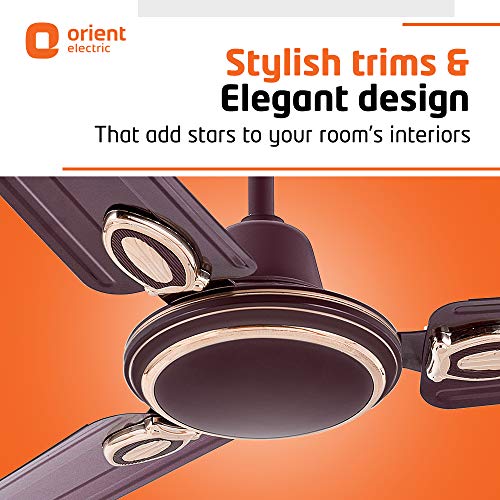 Image of Orient Electric Pacific Air Decor 1200mm Decorative Ceiling Fan (Brown, Pack of 1)