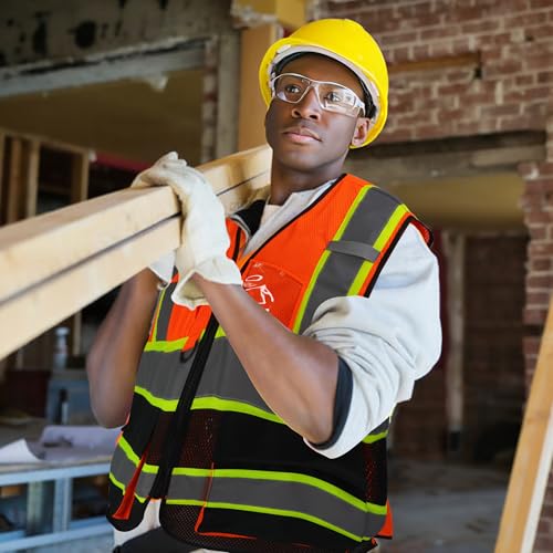 Image of A-SAFETY Mesh High Vis Vest, Reflective Construction Vest with Pockets