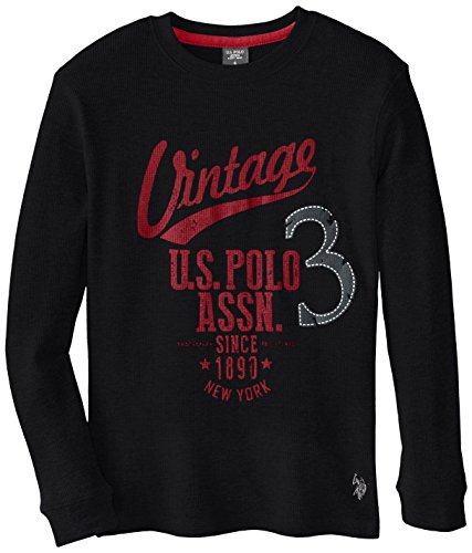 U.S. Polo Assn. Big Boys' Vintage Thermal Screen-Print Pullover