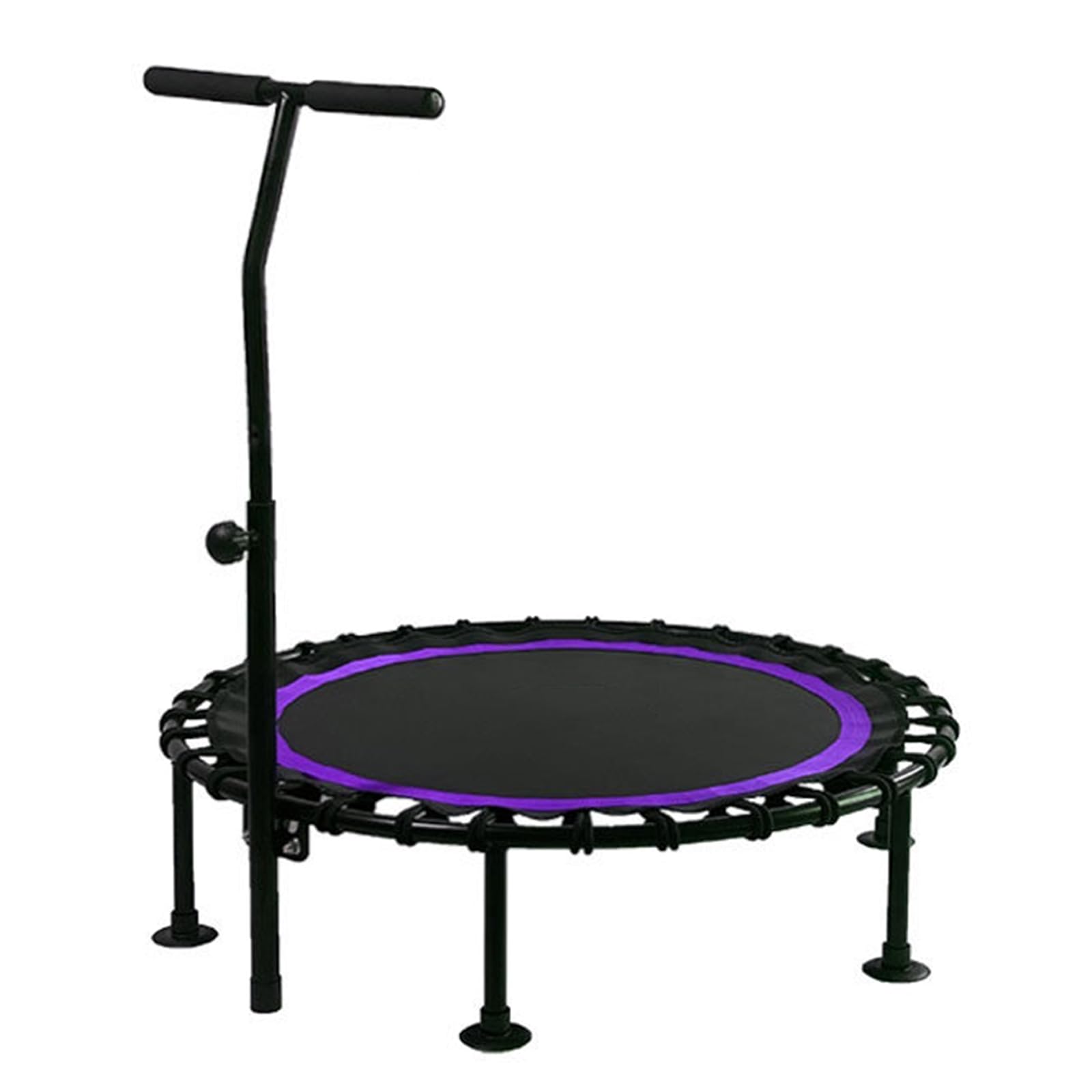 Zuiquity Mini Trampoline with Adjustable Handle, Silent Bungee Cord Rebounder, 550lb Capacity for Adults Kids, Indoor Outdoor Fitness Trampoline(Color:purple)