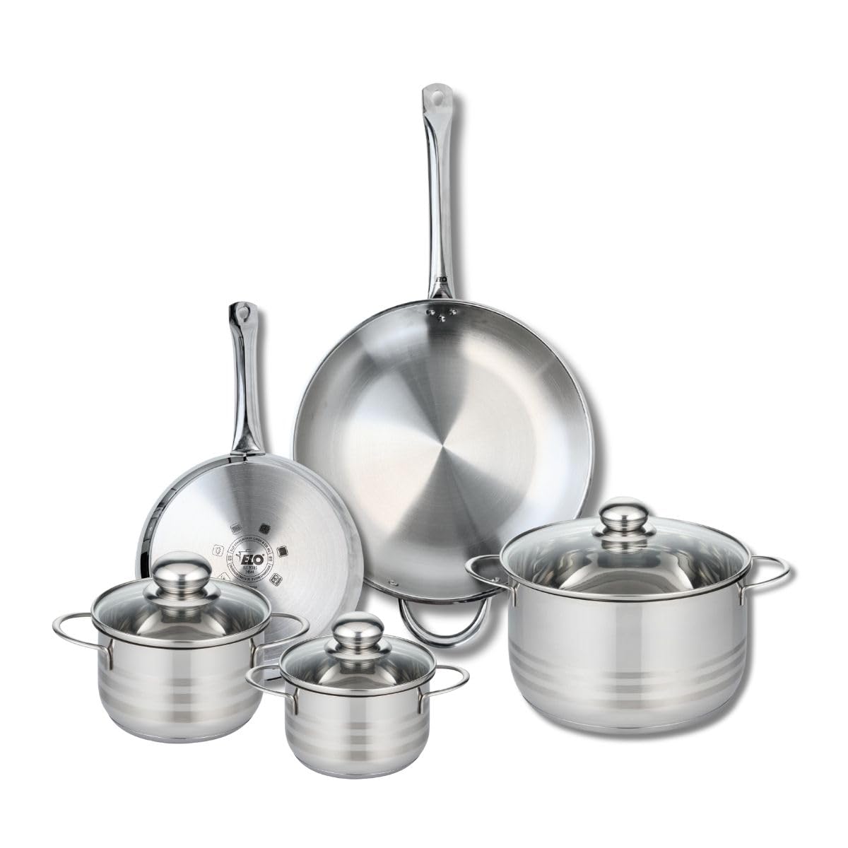 Elo Batterie cuisine 2 poêles 24/32 cm et 3 faitouts 14/16/24 cm