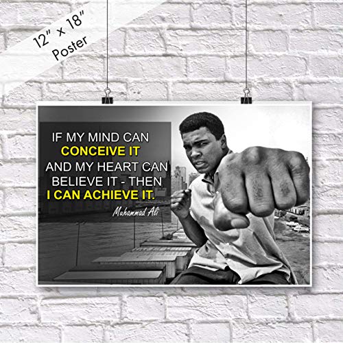 Muhammad Ali Poster Quote Boxing Black History Month Posters Sports Quotes Decorations Growth Mindset Décor Learning Classroom Teachers Decoration Educational Teaching Supplies Black Wall Art P045 #TOP1