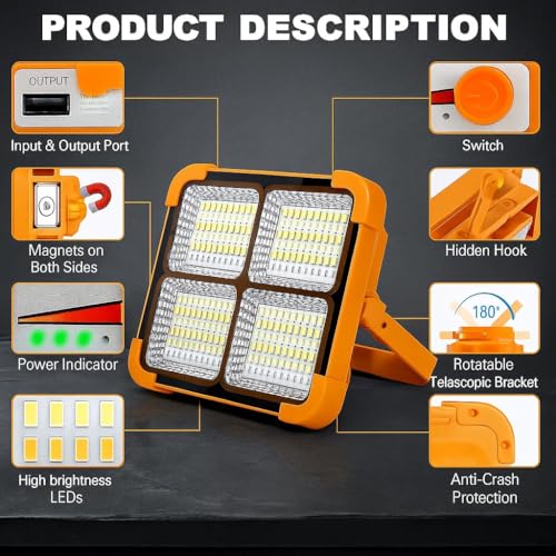 Image of Fire Turtle Rechargeable Camping Lantern (-Solar LED Flood Light)