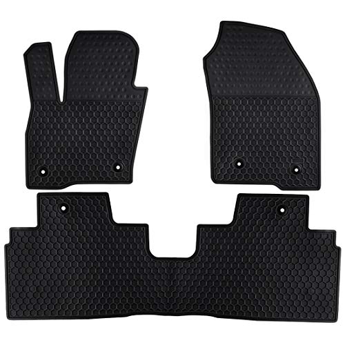 Ucaskin Car Floor Mats Custom Fit for Ford Edge 2015 2016 2017 2018 2019 2020 2021 2022 2023 2024 Odorless Washable Rubber Carpet Heavy Duty Anti-Slip All Weather Car Floor Liner-Black