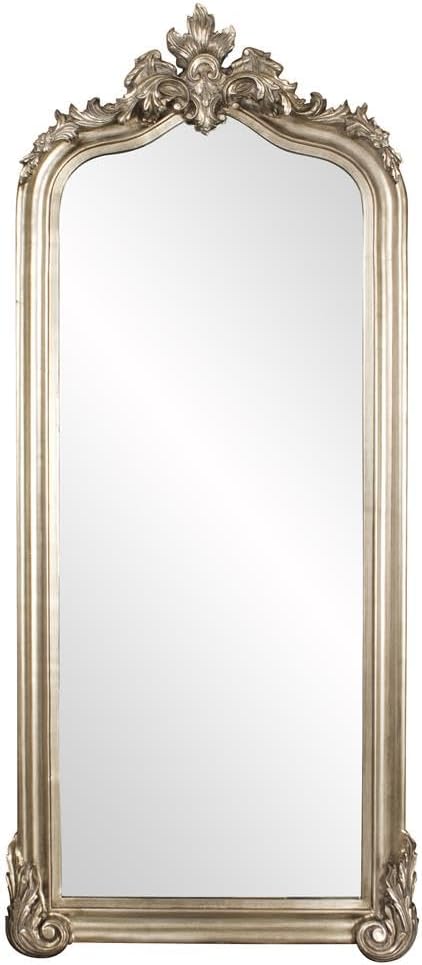Howard Elliott Tudor Antique Full Length Mirror, Champagne Silver Oversized Traditional Floor Mirror with Wood Frame, Standing or Leaning Against Wall for Home, Living Room & Hallway, 87 x 38 Inch