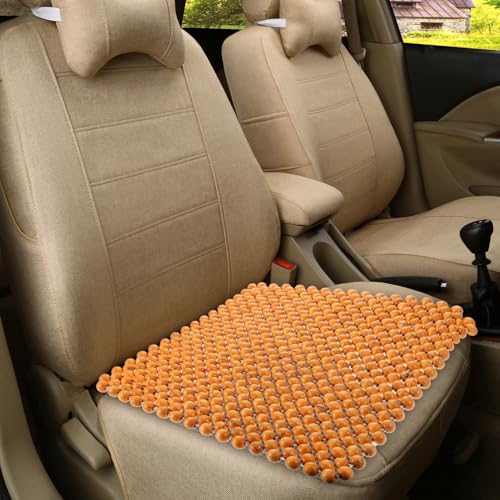 Coussin de siège auto avec massage dorsal en perles de bois et housse ventilée - 4