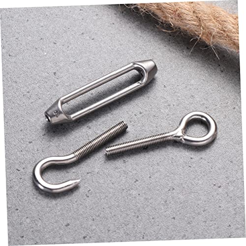 5 piezas de tensor con gancho de acero inoxidable para cable de alambre, tensor de ojo para cables, tensores de acero inoxidable para asegurar cables interior y exterior miniatura 4
