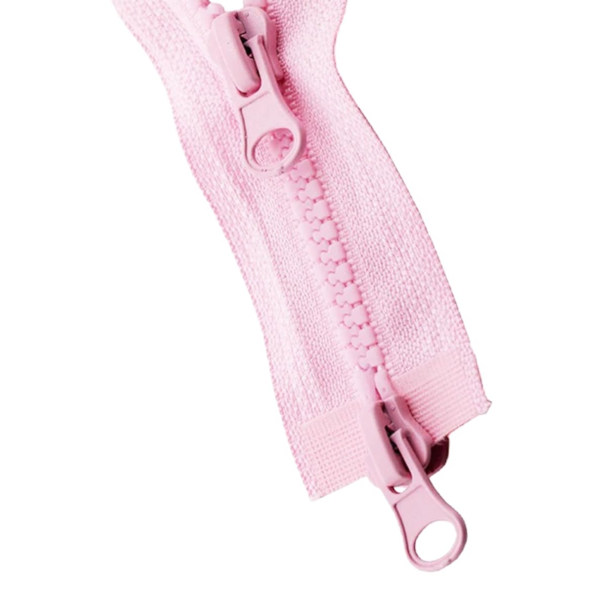 Cozylkx Double Slider Zippers #5 150cm Two-Way Open End Zips Long Resin Zippers for Sewing Crafts Garment Accessories (Pink)
