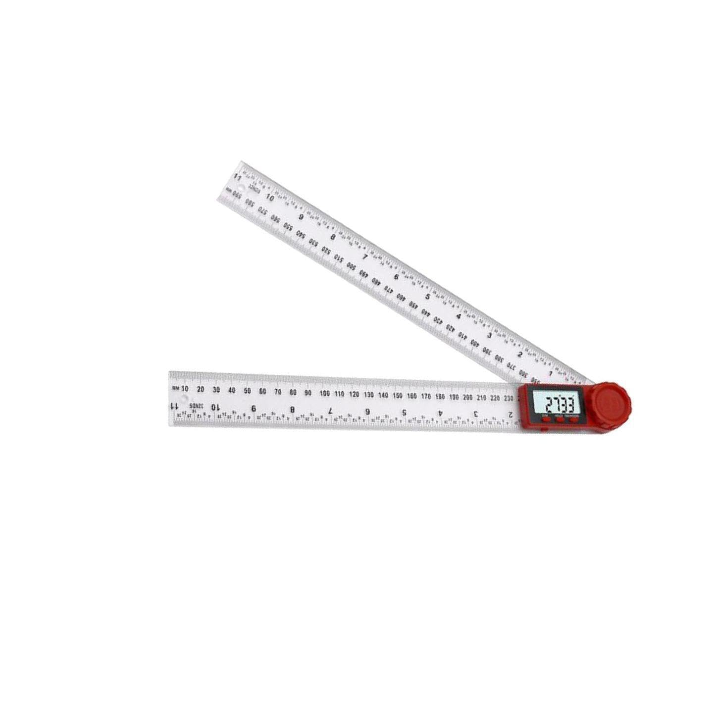 Twisaxc Red Efficient Angle Measurement Digital Angle Steel Ruler Goniometer Ruler Electronic Protractor Built To Last Durable And Sturdy. Etc. And Level .Lock At, 0-300Mm