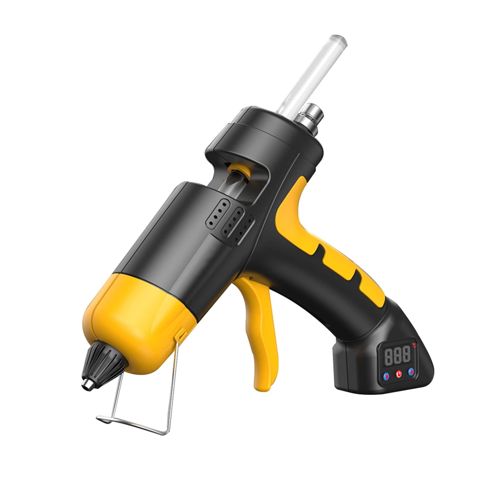 Pistola de silicona Pistola De Pegamento De Fusión En Caliente Con Batería Inalámbrica De 60w, Pantalla Digital, Temperatura Ajustable, Uso De Barra De Pegamento De 7mm, Herramienta De Reparación Inal