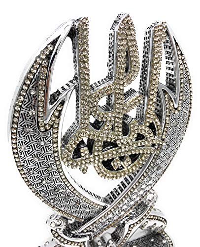 Yagmurcan Zulfiqar Imam Hz.ali Sword Rhinestones Islamic Art Sculpture Table Decor (Silver Tone) #TOP2