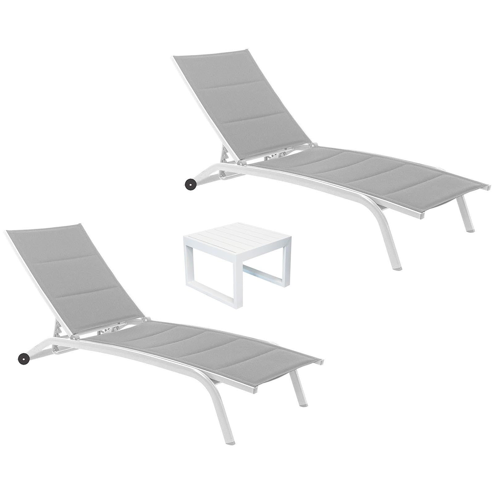 Decor Space Tavolino da caffe Ibiza per lettino da esterno e giardino 45 cm in alluminio (Antracite)