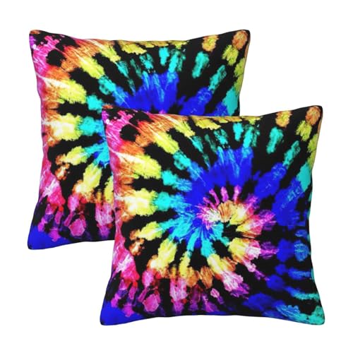 YQxwJL Fundas de almohada con estampado de tribu exótica de teñido anudado, funda de almohada suave de 18 x 18 pulgadas, fundas para sofá decorativo para el hogar (2 unidades)