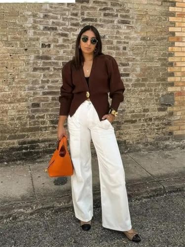 Women's Knitted Cardigan Jacket Trimmed Warm Street Sweater2