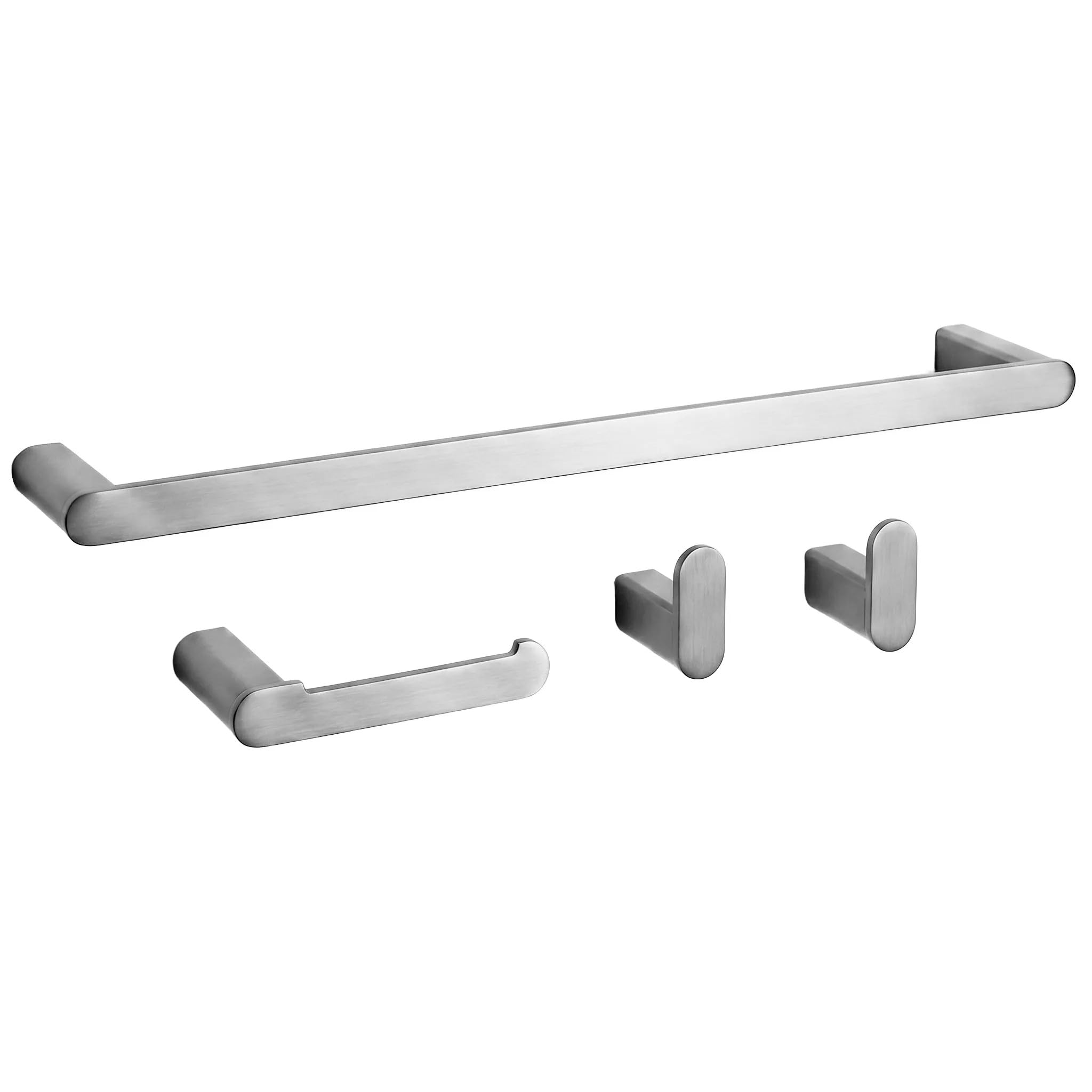 Rea - Juego de Perchas de baño Mati 4 Piezas - Níquel Cepillado - Metal - 10 x 10 x 10 cm