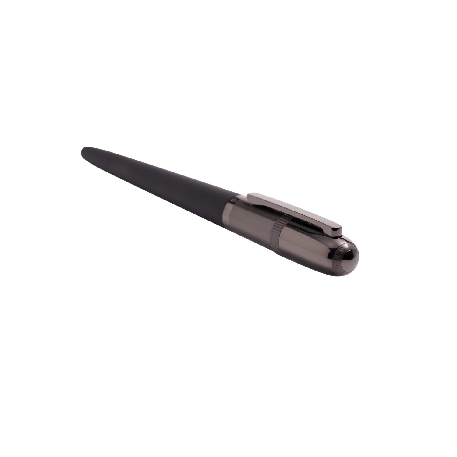 Hugo Boss Contour Füllfederhalter – Schwarz, Messing/Edelstahl, 13,6 Cm Lang, Mit Edelstahlfeder Und Click-off Deckel, Elegant Und Zeitlos