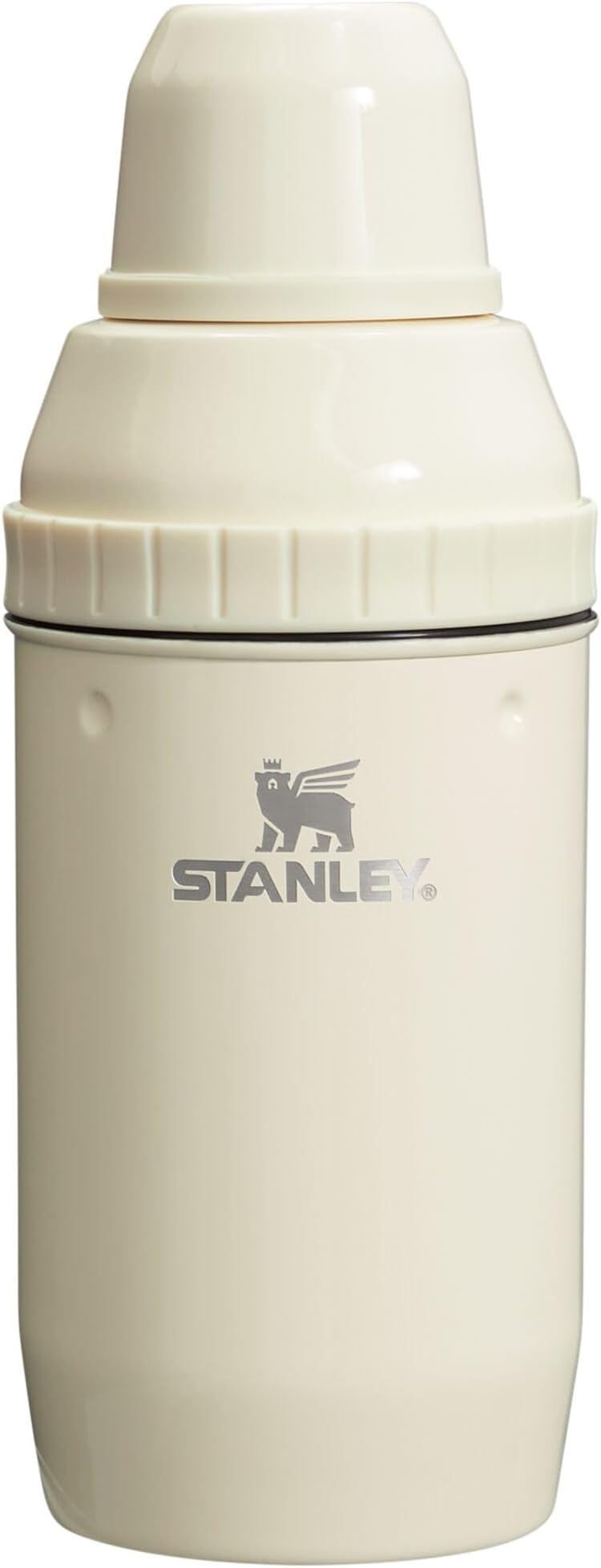 Happy Hour Cocktail Shaker Set 20 oz | Bartender Kit for Camping and Travel | Cocktail Drink Mixing Set with 2 Cups | Insulated Stainless Steel | BPA-Free | Cream Gloss