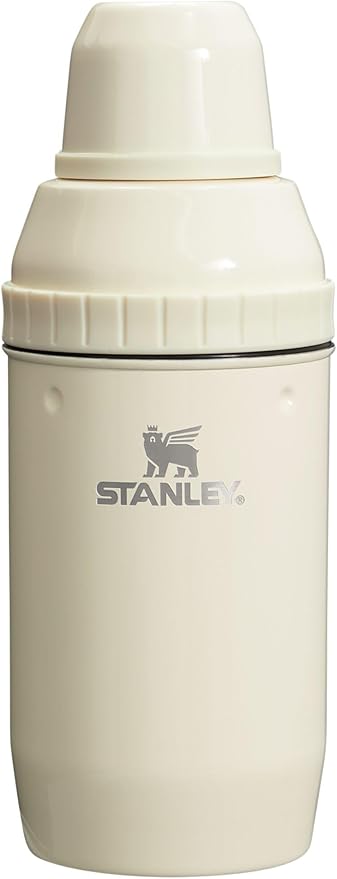 Stanley Happy Hour Cocktail Shaker Set 20 oz | Bartender Kit for Camping and Travel | Cocktail Drink Mixing Set with 2 Cups | Insulated Stainless Steel | BPA-Free | Cream Gloss