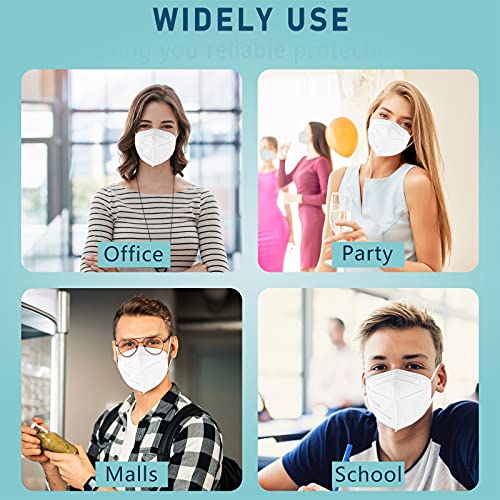 ChiSip KN95 Face Mask 50 Pcs, Individually Wrapped Lightweight Breathable Safety Masks for Women Men, White - Thumbnail 5